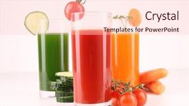 Presentation with juice - Beautiful PPT layouts featuring natural food colours - fresh vegetables juice backdrop and a lemonade colored foreground