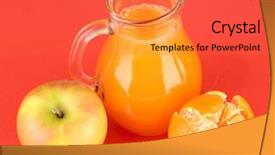  Presentation with color full - Colorful PPT layouts enhanced with natural food colours - full jug of multivitamin juice backdrop and a  colored foreground