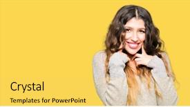  Presentation with arabian woman wearing hijab muslim - Beautiful slide deck featuring natural forces - young beautiful woman wearing winter backdrop and a yellow colored foreground