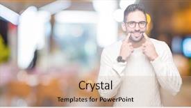  Presentation with glasses - PPT theme with natural forces - young handsome man wearing glasses background and a  colored foreground