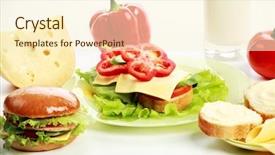  Presentation with foods - Beautiful theme featuring natural form foods dairy produce pastry shot in a studio backdrop and a cream colored foreground