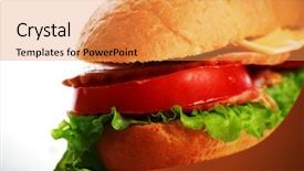  Presentation with foods clean food clean food - Beautiful PPT theme featuring natural form foods fast food backdrop and a gold colored foreground