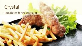  Presentation with fast food - PPT theme consisting of natural-form-foods-fast-food background and a cream colored foreground