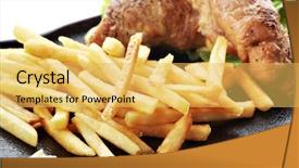  Presentation with fast food - Theme with natural-form-foods-fast-food background and a yellow colored foreground