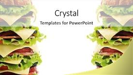  Presentation with fast food - Cool new slides with natural form foods pastry fast backdrop and a white colored foreground