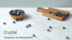  Presentation with healthy food - Colorful PPT theme enhanced with natural fresh home grown berries backdrop and a sky blue colored foreground