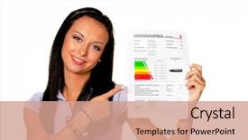  Presentation with certificate - PPT layouts consisting of natural gas - young woman with an energy background and a coral colored foreground