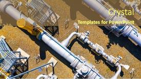  Presentation with stream - PPT theme having natural-gas-pipeline-one-part background and a tawny brown colored foreground