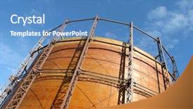  Presentation with energy gas - Colorful presentation theme enhanced with natural gas storage unit backdrop and a teal colored foreground