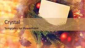  Presentation with christmas holidays - Cool new PPT theme with decoration holidays greeting and advertisement backdrop and a yellow colored foreground