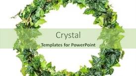  Presentation with ivy - Amazing slides having natural-green-leaves-wreath backdrop and a mint green colored foreground