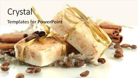  Presentation with natural soap - Slide deck consisting of natural handmade soap isolated background and a blonde colored foreground