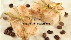  Presentation with natural soap - PPT theme having natural handmade soap on beige background background and a yellow colored foreground