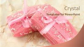  Presentation with natural soap - PPT theme with natural handmade soap on beige background background and a cream colored foreground