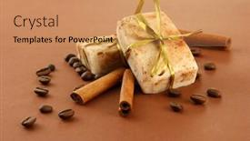  Presentation with natural soap - Amazing slide deck having natural-handmade-soap-on-brown backdrop and a coral colored foreground