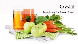  Presentation with health apples and education - Cool new PPT theme with health nature - glasses of juice apples backdrop and a  colored foreground