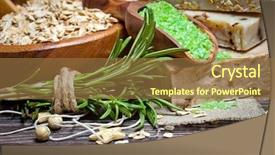  Presentation with handmade spa lavender soap - Cool new slide deck with health care herbal - handmade soap with the branches backdrop and a tawny brown colored foreground
