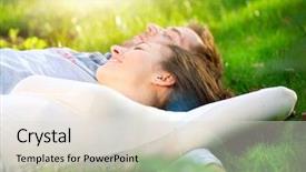  Presentation with college education happy smiling - Presentation theme consisting of health lifestyle - happy smiling couple relaxing background and a lemonade colored foreground