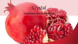  Presentation with pomegranate fruit - PPT theme enhanced with health nature - ripe pomegranate fruit isolated background and a coral colored foreground