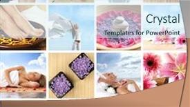  Presentation with spa - Theme consisting of natural health resort - beautiful spa collage made background and a cool aqua colored foreground