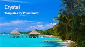  Presentation with spa salon - Presentation theme consisting of natural health resort - spa salon on beach background and a cobalt blue colored foreground