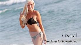  Presentation with black woman - Slide set featuring natural health resort - young happy beautiful woman background and a  colored foreground