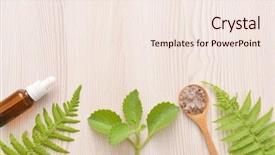  Presentation with spa concept - Cool new theme with natural herb essential from nature backdrop and a sky blue colored foreground