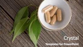  Presentation with herb - Slide set enhanced with natural herbal capsules with fresh background and a  colored foreground