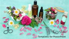  Presentation with aromatherapy oil - Amazing slide deck having natural-herbal-medicine-with-summer backdrop and a arctic colored foreground