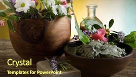  Presentation with cosmetics natural - PPT layouts consisting of natural herbal products-spa cosmetics background and a wine colored foreground