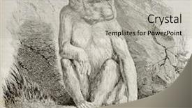  Presentation with monkey - Beautiful slides featuring natural history - albino monkey old illustration backdrop and a light gray colored foreground