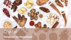  Presentation with chinese medicine - PPT layouts featuring natural-holistic-chinese-herbal-medicine background and a coral colored foreground
