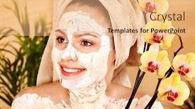  Presentation with masks - Cool new slides with natural homemade clay facial masks at home backdrop and a coral colored foreground