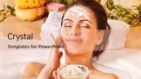  Presentation with masks - Audience pleasing theme consisting of natural homemade facial masks backdrop and a coral colored foreground