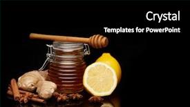  Presentation with skin color natural lavender lemon - Audience pleasing presentation theme consisting of natural honey in a pot backdrop and a black colored foreground