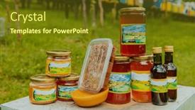  Presentation with natural products - PPT layouts having natural-honey-products-photographed background and a tawny brown colored foreground