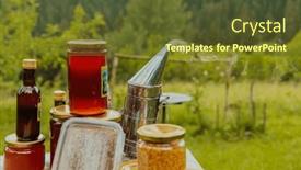  Presentation with natural products - Presentation theme enhanced with natural-honey-products-photographed background and a tawny brown colored foreground
