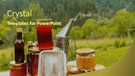  Presentation with natural products - Theme featuring natural-honey-products-photographed background and a tawny brown colored foreground