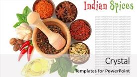  Presentation with indian - Presentation featuring natural indian spices on white background and a light gray colored foreground