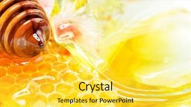  Presentation with natural ingredients - Amazing theme having natural ingredients - honey and pollen backdrop and a yellow colored foreground