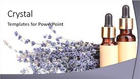  Presentation with natural ingredients - PPT layouts featuring natural ingredients - lavender flowers and aroma oils background and a  colored foreground