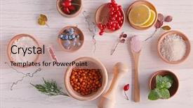  Presentation with natural ingredients - Amazing PPT layouts having natural ingredients for homemade cosmetics backdrop and a coral colored foreground