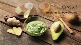  Presentation with natural ingredients - Slide set enhanced with natural ingredients for homemade facial background and a coral colored foreground