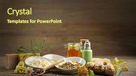  Presentation with skin care natural - Amazing PPT theme having natural ingredients for skin care backdrop and a  colored foreground