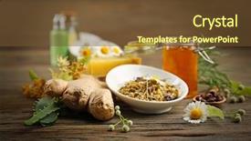  Presentation with skin care natural - Slide deck enhanced with natural ingredients for skin care background and a  colored foreground