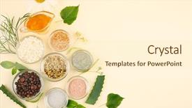  Presentation with skin care natural - Beautiful slide deck featuring natural ingredients for skin care backdrop and a cream colored foreground