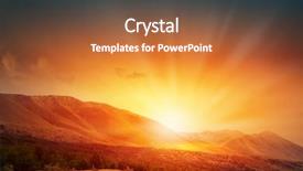  Presentation with skyline - Amazing theme having natural landscape and sun rising backdrop and a red colored foreground