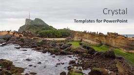  Presentation with taipei - Slides featuring natural-landscape-in-yehliu-geopark background and a light gray colored foreground