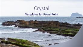  Presentation with taipei - Presentation theme featuring natural-landscape-in-yehliu-geopark background and a sky blue colored foreground