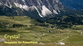  Presentation with landscape - Presentation design with natural-landscape-of-seceda-val background and a tawny brown colored foreground